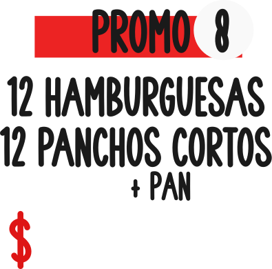 12 Hamburguesas + 12 Panchos cortos
