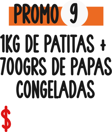 1Kg Patitas + 700grs papas congeladas